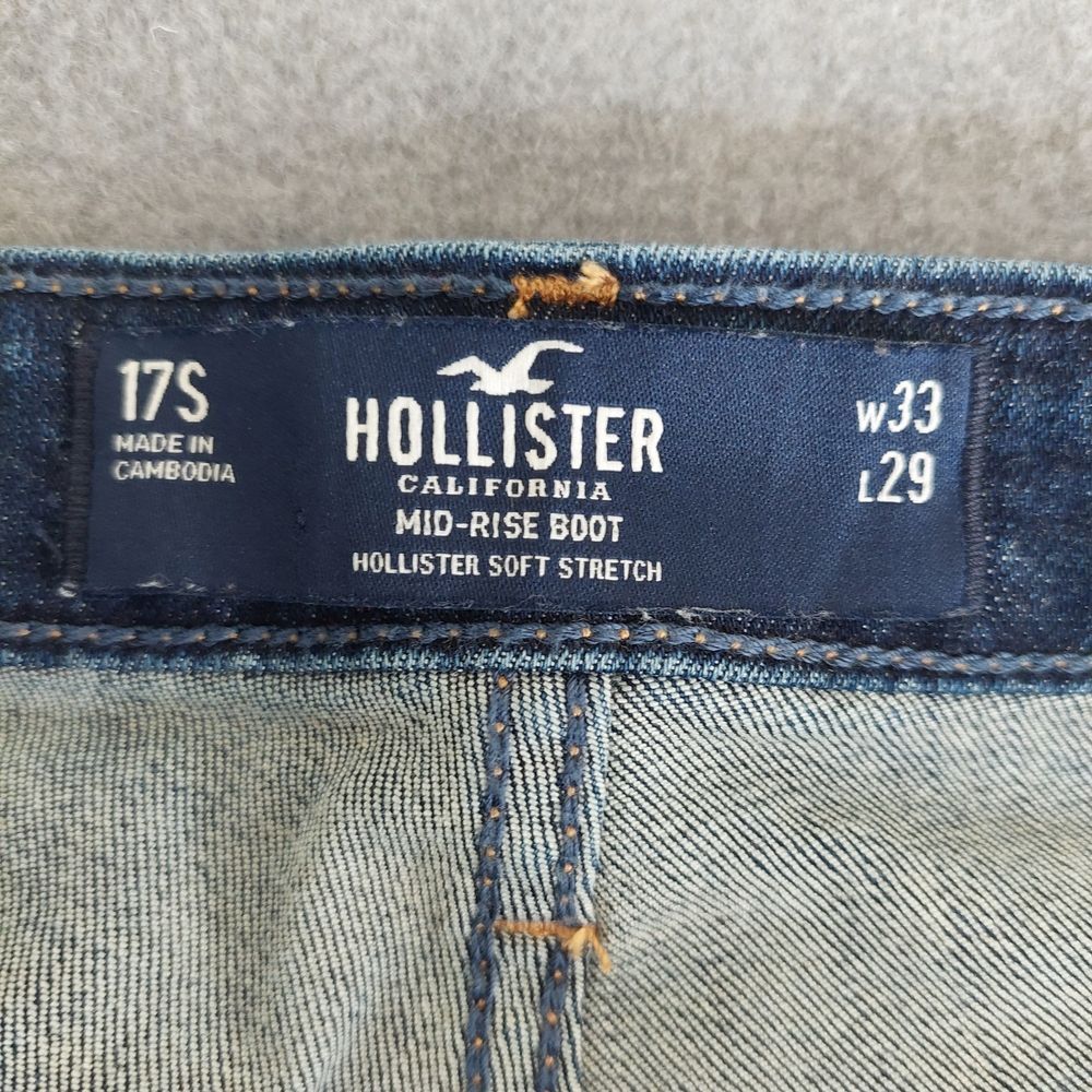 Hollister Mid-Rise Bootcut Jeans Soft Stretch Medium Wash Size 17S (W33 L29) - Picture 3 of 9
